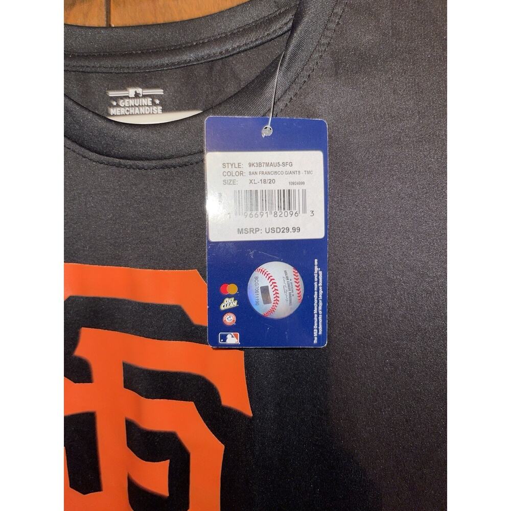 MLB Kids Youth San Francisco Giants Logo Performance T-Shirt 18/20 XL NWT